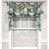 RLF Home 4" Top Tab High Quality Fabric Duncaster 2-Scoop Victory Swag for Windows 40" x 25" Porcelain - 2 of 4