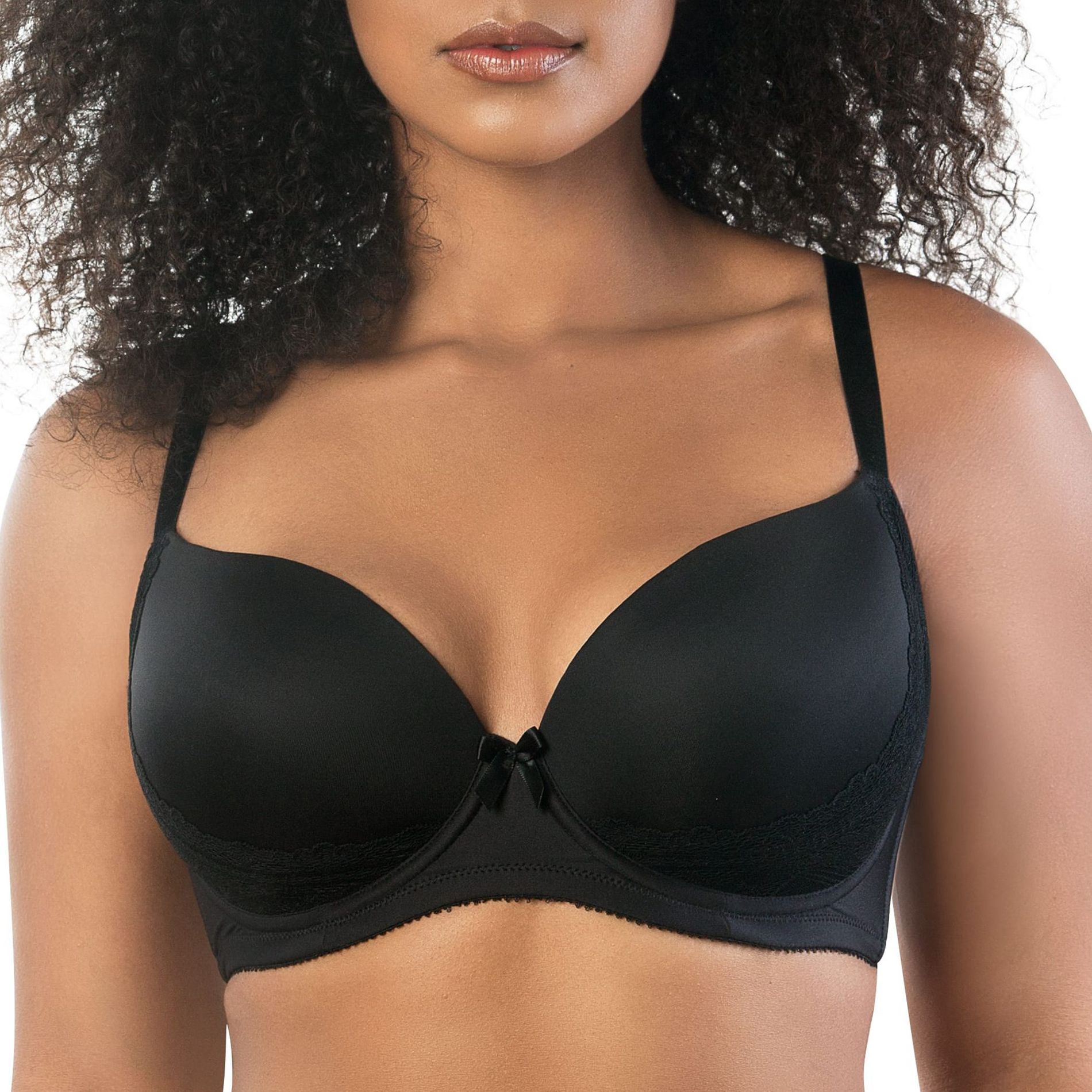 PARFAIT Women's Casey Plunge Molded T-Shirt Bra, Black, 32D