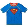 DC Comics Justice League Batman Toddler Boys Rash Guard and Swim Trunks Outfit Set - 3 of 4