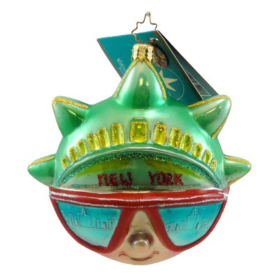 Christopher Radko 4.0 Inch Free Style Ornament Liberty Souvenir Nyc Tree Ornaments