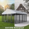 Outdoor Large Dog Kennel Metal Coop Fence with Waterproof Roof & 2 rotating feeders, Heavy-Duty Pet Enclosure for Dogs, Chickens &  Rabbits - 2 of 4