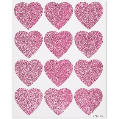Sticko glitter heart stickers-200 red& pink-2 sizes- Valentine's