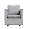 Vynxaria Modern Decorative Single Sofa Chair Gray, High-Quality Fabric, Soft Breathable Cushions, Round Armrests - 2 of 4