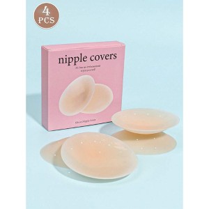 TIME HOLLOW Solid Box Breathable Nipple Covers - Invisible Seamless Pasties - 1 of 3