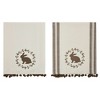 Spring In Bloom Brown Bunny Wreath w/ Pom Pom Tea Towel Set of 2 16x28 - 3 of 4