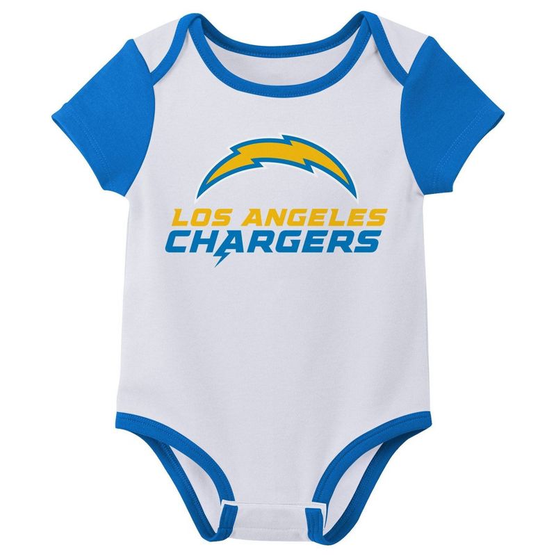 NFL Los Angeles Chargers Infant Boys&#39; 3pk Bodysuit, 3 of 5