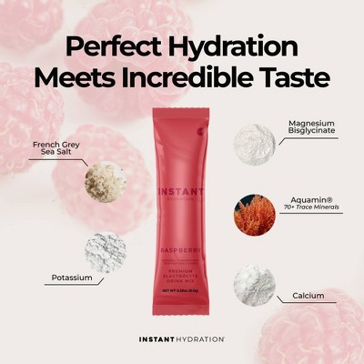 Instant Hydration Raspberry Electrolyte Drink Mix Sports Drink - 10ct/80gms
