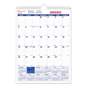 Twin-Wirebound Wall Calendar, One Month per Page, 8 x 11, White Sheets, 12-Month (Jan to Dec): 2025 - 1 of 1
