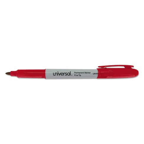 Universal Pen Style Permanent Markers Fine Point Red Dozen 07072