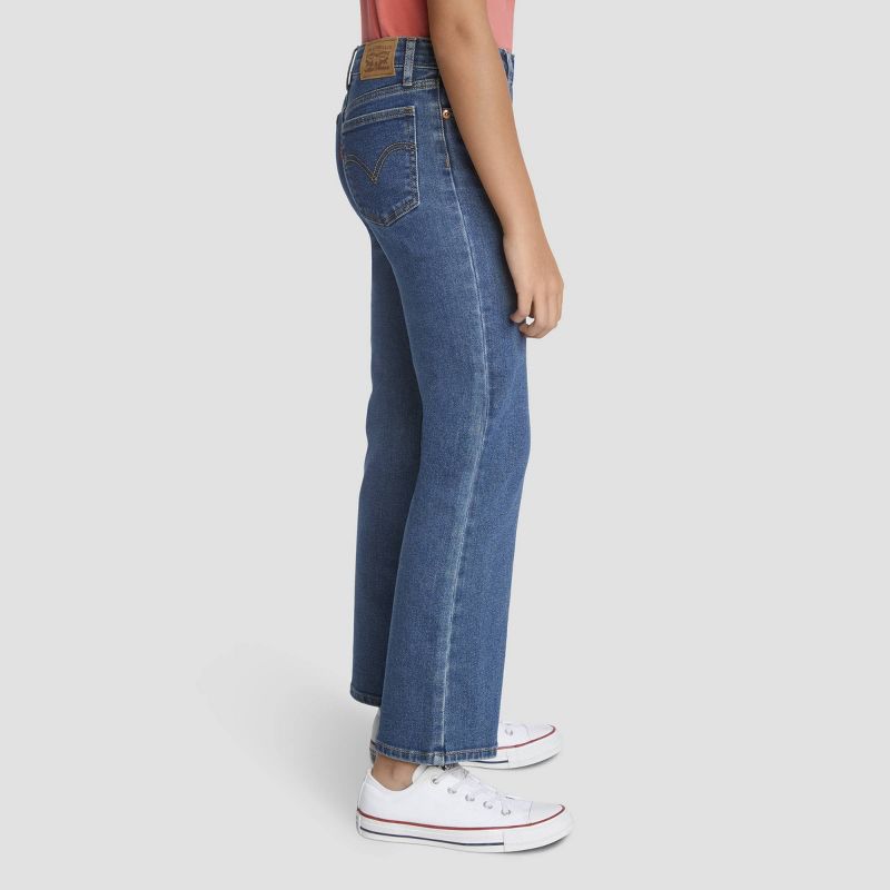 Levi's® Girls' Mid-Rise Wide Leg Jeans - Dark Wash, 4 of 7