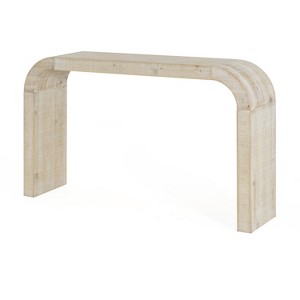 Gulches 52 in Natural Rectangular MDF Pine Veneer Console Table with Curved Edge Sled Base Distressed Finish - 1 of 4