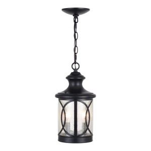 VAXCEL Magnolia 2 Light Oil Rubbed Bronze Outdoor Pendant with Clear Cylinder Glass - 1 of 4