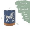 Elanze Designs Kitchen Utensil Holder With Non Slip Cork Base Large 8 Inch Ceramic Storage Crock Animal Countertop Organizer Floral Folk Horse Navy - 2 of 4