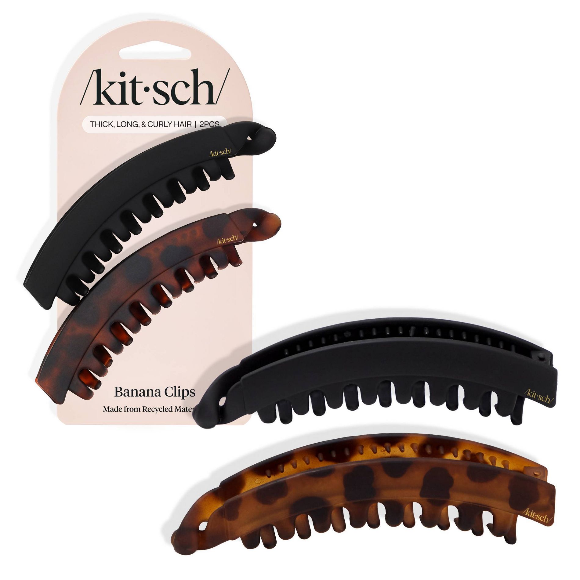 Kitsch Banana Clips 2 Pack - Black and Tort