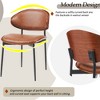 Set of 2 Mid-Century Modern Dining Chair PU Leather Upholstered Dinner Chair with Matte Metal Legs, Italian-Inspired Bentwood Design - Modernluxe - 2 of 4