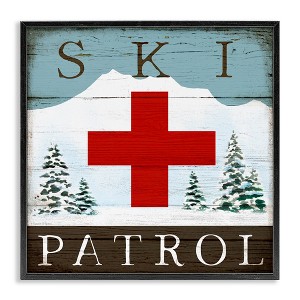 Stupell Industries Ski Patrol Rustic Cabin Sign, 17" x 17" - 1 of 4