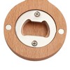 Unique Bargains Bottle Opener Magnetic Wood Round Handle Magnet Wood Light Brown 2.36"x3.35"x0.47" 1 Pcs - 4 of 4