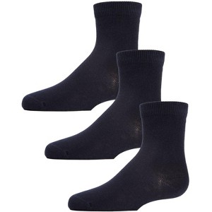 Memoi Kids Cotton Blend Mid-Cut Socks 3-Pack - 1 of 2