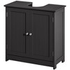 kleankin Vanity Base Cabinet, Under-Sink Bathroom Cabinet Storage with U-Shape Cut-Out and Adjustable Shelf, Black - 4 of 4
