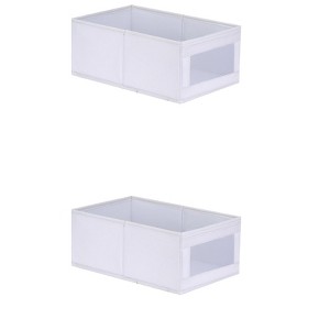 REGALWOVEN Foldable Decorative Storage Bin with Handles for Clothing Organizer 2 Pcs - 1 of 4
