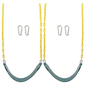 Etokfoks 2 Pack Heavy Duty Swing Seats with 66 Inch Zinc Plated Chains EVA Plastic Seat Supports Up to 250lb for Outdoor Playground - 1 of 4