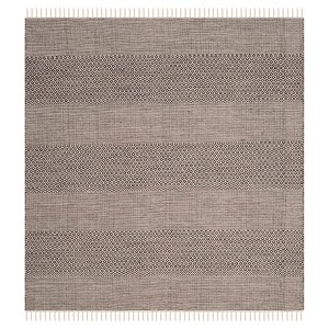 Ivory/Anthracite Geometric Flatweave Woven Square Area Rug 6