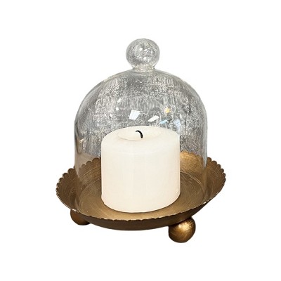 Slickblue Vintage Cloche Candle Holder with Metal Plate in 2 Different Color