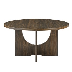 FONTOI Modern Coffee Table with Hollow Design, Wood-Textured Side Table for Both Home and Office, Natural Walnut, 35.8"*18.9"*35.8" - 1 of 4