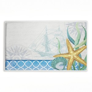 Stupell Industries Bayside Sea Life & Ship Printed Plush Bathroom Floor Mat, design by Kim Allen - 1 of 4