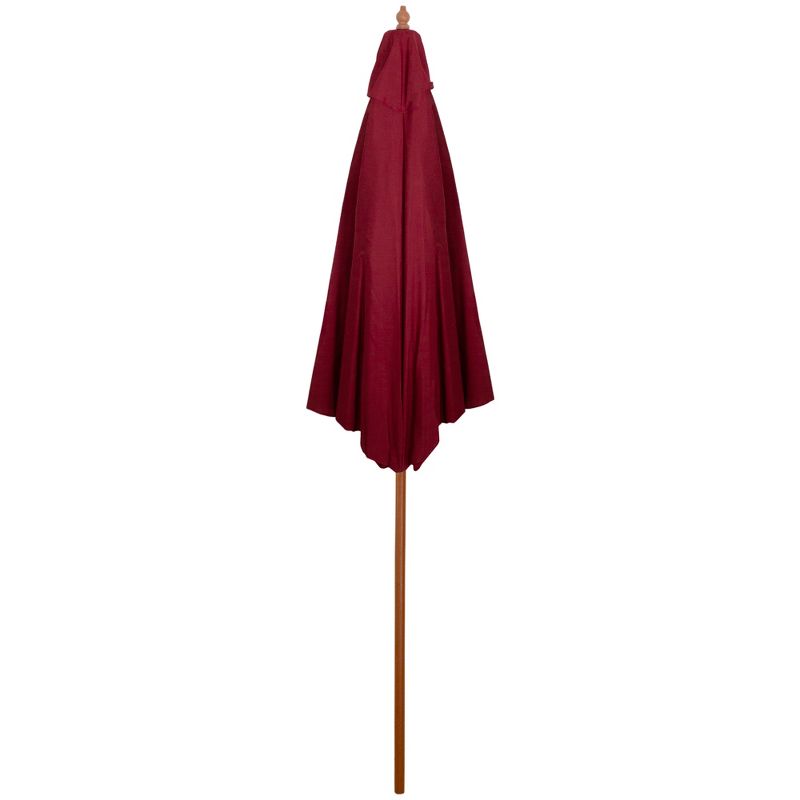 Northlight 8.5ft Outdoor Patio Market Umbrella with Wooden Pole, Burgundy, 4 of 5