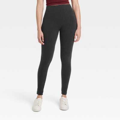 Women's High Waisted Cotton Seamless Fleece Lined Leggings - A New Day™ :  Target