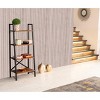 Leon 5 Tier Modern Ladder Bookshelf Organizers, Metal Frame Bookshelf for Small Spaces in Your Living Rooms, Office Furniture Bookcase, Walnut - 3 of 4