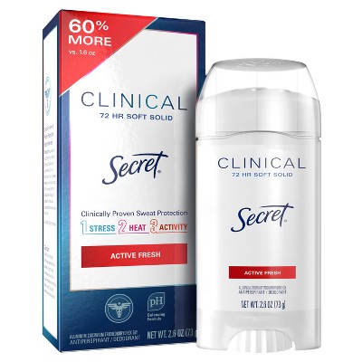 Secret Clinical Strength Soft Solid Antiperspirant &#38; Deodorant - Active Fresh - 2.6oz