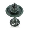 40" Tiered Pedestal Fountain with Fish Blue - Alpine Corporation: Weather-Resistant, Electric Power, Sculptural Water Feature - 4 of 4