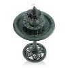 40" Tiered Pedestal Fountain with Fish Blue - Alpine Corporation - image 4 of 4