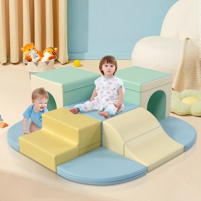 9-Piece Soft Foam Climbing Blocks for Toddlers, Baby Foam Climber Toys, Crawl and Climb Foam Play Set for Kids, Soft Foam Toy for Crawling and Sliding