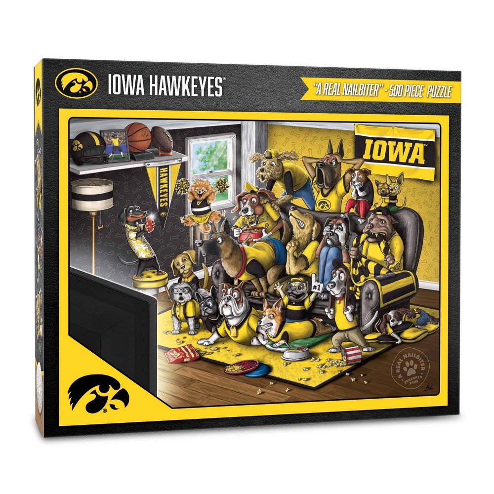 Photos - Jigsaw Puzzle / Mosaic NCAA Iowa Hawkeyes Purebred Fans 'A Real Nailbiter' Puzzle - 500pc