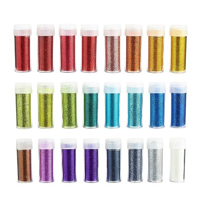 Juvale 24 Jars Multi Purpose Fine Glitter Power Shakers 10g for Art Crafts, Nail, Party Supplies, 24 Colors