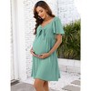 Whizmax Maternity Dresses for Baby Shower Women's Knotted V Neck Knee Length Wrap Baby Shower Dress - 2 of 3