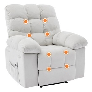 Rocking Recliner Chair for Adults, Upholstered Glider Rocker with Vibration Massage and Heat, Single Sofa for Living Room Bedroom - 1 of 4