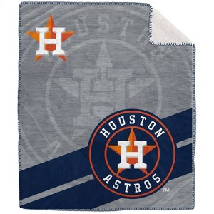 MLB Houston Astros Corner Logo Faux Shearling Blanket - 1 of 3