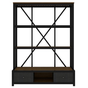 3-Shelf Metal Bookcase with Drawers for Home Office - 1 of 4