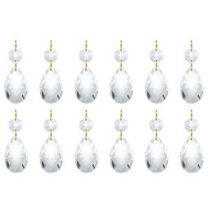 Unique Bargains DIY Lamp Arts Crafts Decoration Crystal Pendants Teardrop Beads 10 Pcs - 1 of 4