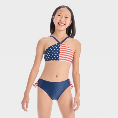 Girls' Stars and Stripes Bikini Set - art class™ Navy Blue
