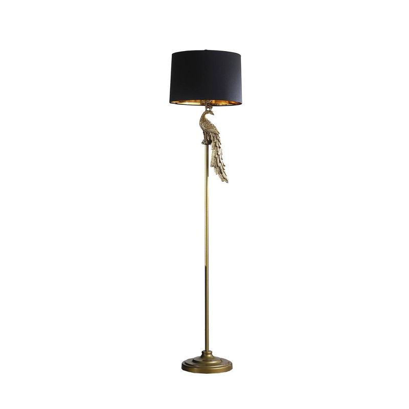 64.5&#34; Modern Elegance Golden Peacock on A Pedestal Polyresin Floor Lamp - Ore International, 2 of 7