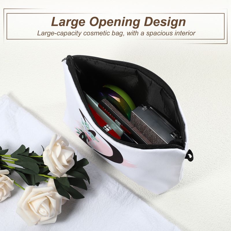 Unique Bargains Large Capacity Zipper Personalized Small Makeup Bag White, 2 of 7