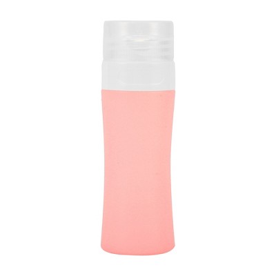Unique Bargains Portable Cylinder Silicone Pump Bottle Pink 1 Pc