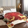 Lomsoe Golden Christmas Deer & Tree Print Flannel Blanket - All Seasons Soft and Warm Perfect for Living Room Decor, Sofa, Bed, Travel - 4 of 4