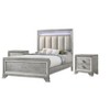 1pc Contemporary Light Grey Finish Two Drawers Bevel Mirror Accents Wooden Solid Wood Bedroom Furniture - 3 of 4
