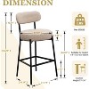DYHOME Bar Stools Set of 4, 24 Inches Counter Height Kitchen Bar Stools with Back, Modern Metal Tall Bar Stools for Kitchen Island - 2 of 4